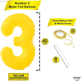 KatchOn, Big, Yellow 3 Balloon Number - 40 Inch | Yellow Three