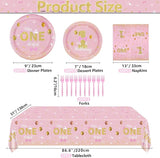Miss Onederful Birthday Decorations Pink Gold Party Plates Napkins