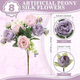 8 Bundles Artificial Peonies Flowers Boho Faux Flowers Arrangements #8