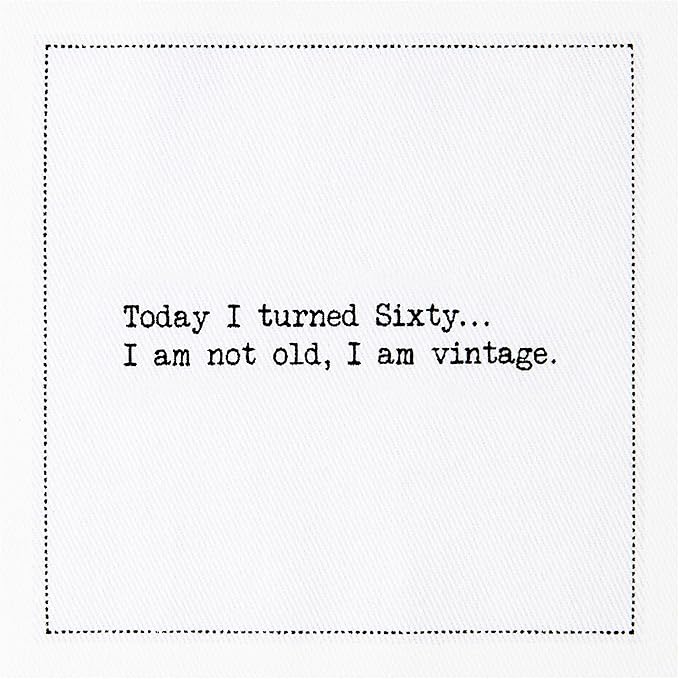 Five Star Funny 60th Birthday Quotes | White Cotton Cocktail Napkins