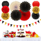 Red Black Gold Casino Theme Party Decorations 20pcs Game Night Paper