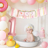 Kriyokiaa Highchair Banner 1st Birthday Girl Floral and Butterfly