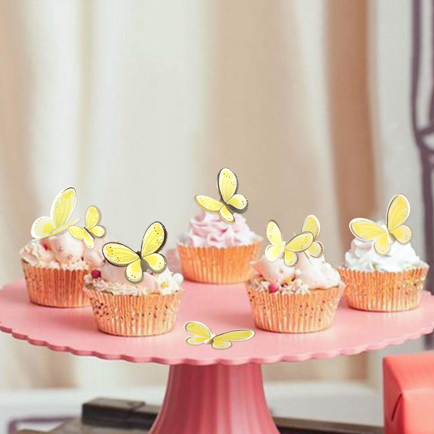 Ercadio 30 Pack 3D Butterfly Cake Toppers - Mix Sizes, Waterproof