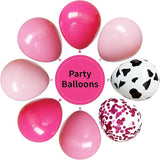 YMSZ Pink and Cow Print Balloons, 67pcs 12 Inch Cowgirl Balloons,