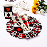 50Pcs Poker Party Supplies 9 Playing Card Dinner Plates 7 Casino