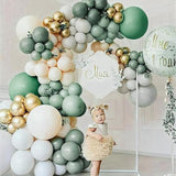 PartyWoo Dusty Green Balloons 50pcs 12 Inch Sage Olive Eucalyptus