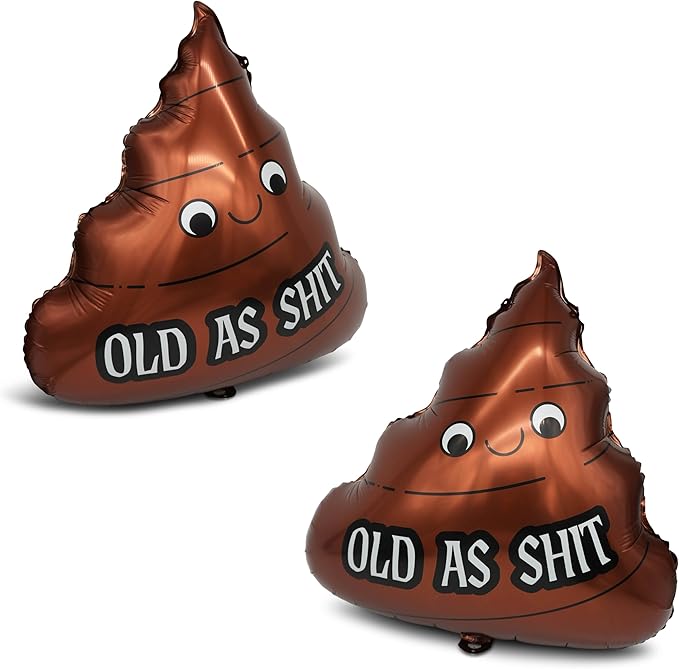 XL Foil Balloons (2 Pack) – Old As Sh*t, Funny Over the Hill Birthday