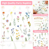 QOUBAI Wildflower Oval Plates and Napkins Floral Paper Platters