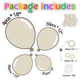 145pcs Sand White Balloon Garland Kit Different Sizes of 18 12 10 5