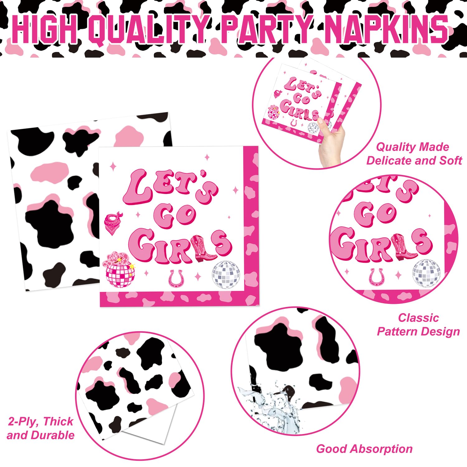 131 PCS Cowgirl Birthday Party Decorations Disco Cowgirl Party