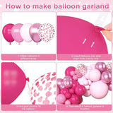 Amandir 153 Pcs Pink Balloon Arch Garland Kit, Different Sizes 18 12