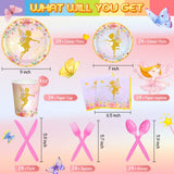 Meanplan 168 Pcs Fairy Party Supplies Fairy Plates and Napkins Fairies
