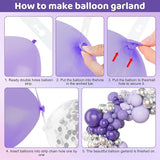 Amandir 153pcs Purple Balloon Garland Arch Kit, Different Sizes 18 12