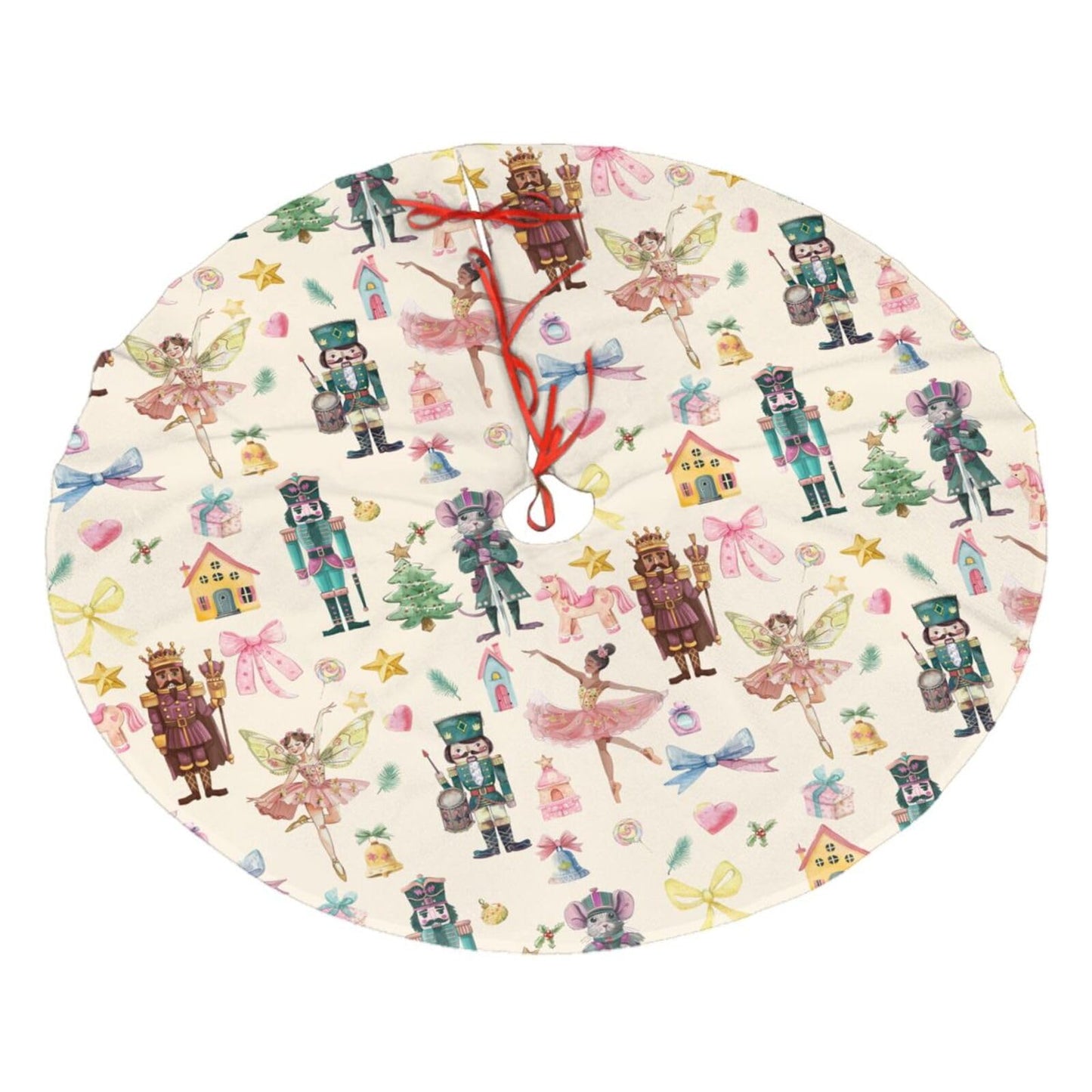 Pink Nutcracker Christmas Tree Skirt 48" Christmas Nutcracker Ballet