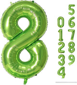 40 Inch Green Foil Balloon Number 8, Giant Self Inflating Number