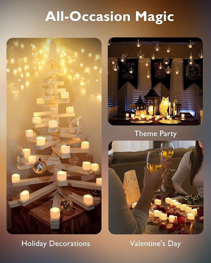 Homemory 24Pcs Flickering Flameless Candle Battery Operated,