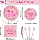 96 PCS Galentine's Day Party Decorations Be My Galentine Tableware
