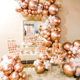 PartyWoo Metallic Rose Gold Balloons, 50 pcs 5 Inch Rose Gold