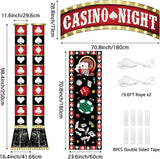 Casino Night Porch Banner Set 2PCs 41.66x98.4in Poker Signs with