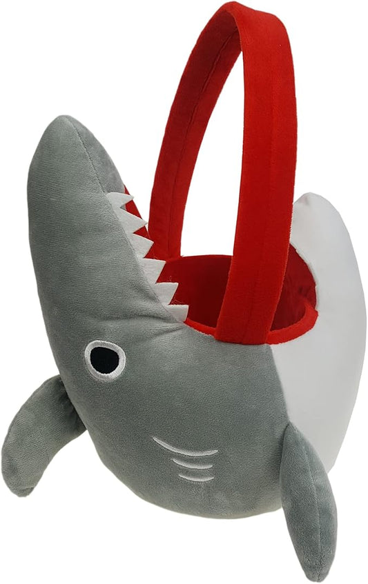 3D Shark Plush Basket Easter Egg Hunting Basket Cute Animal Plush