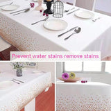 2 Packaging White and Rose Gold Plastic Tablecloth, 54 inch x108 inch