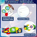 24 Sets Space Paper Headbands Craft Kits for Color Your Own