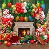 164Pcs Christmas Balloon Arch Garland Kit Xmas Red White Green Gold