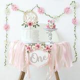 HODIHIWI Wildflower 1st High Chair Banner Birthday Decorations Fo Ligh