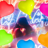 Vertintong 12 Pcs Heart Glow in The Dark Neon Balloons Foil Birthday