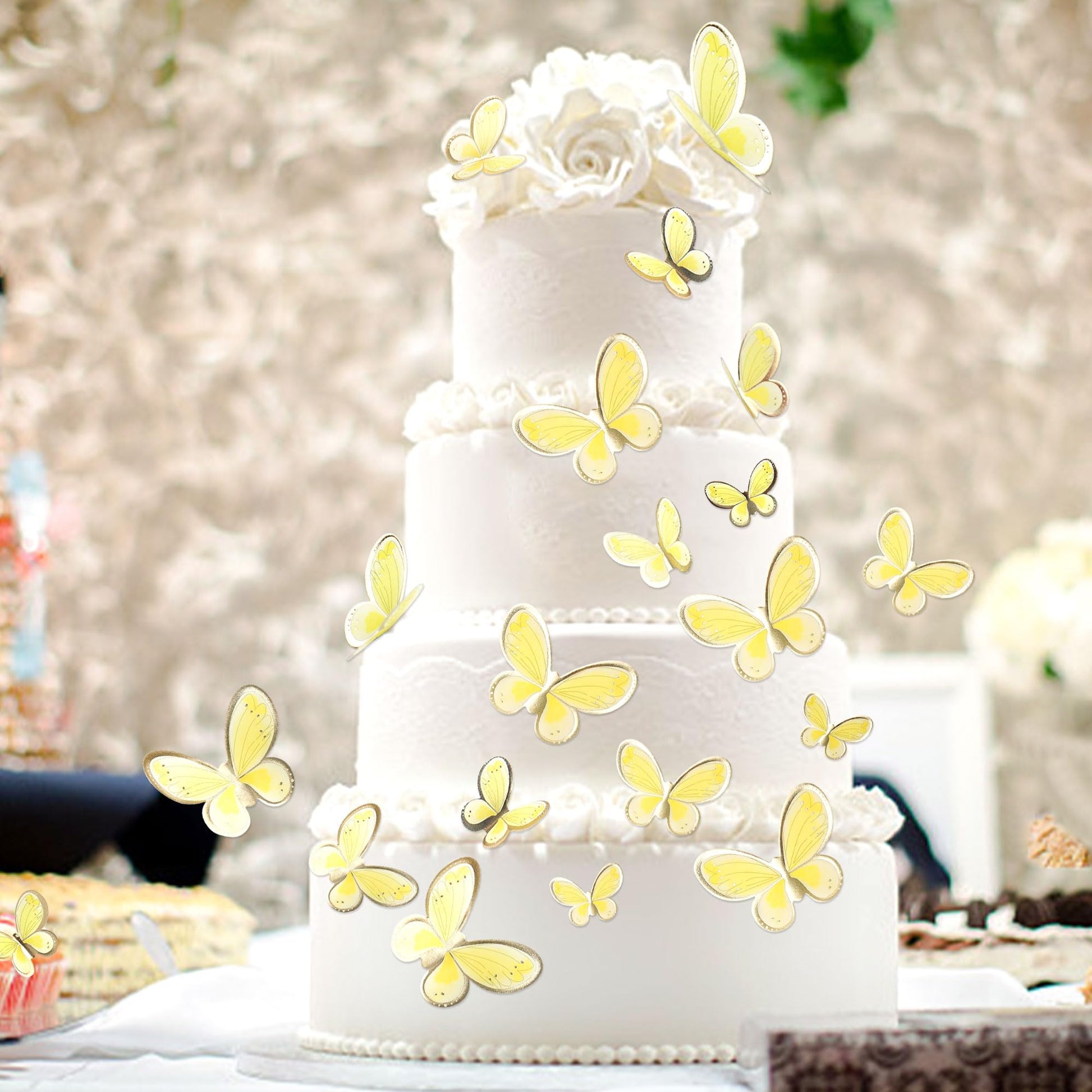 Ercadio 30 Pack 3D Butterfly Cake Toppers - Mix Sizes, Waterproof