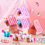 100 Pcs 16 Sets Unicorn Party Favor Mini Unicorn Stuffed Animals