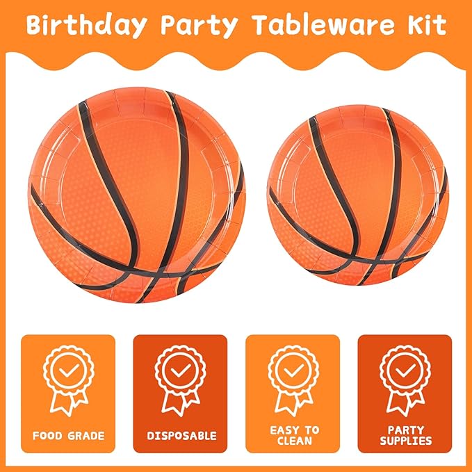 170Pcs Basketball Party Supplies Basketball Birthday Decorations