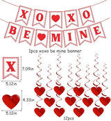 Galentines Party Decoration Valentines Day Heart Garland 25pcs Red