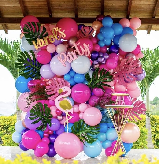 Pink and Blue Balloons, 60PCS Dark Light Blue Purple Party Balloons,