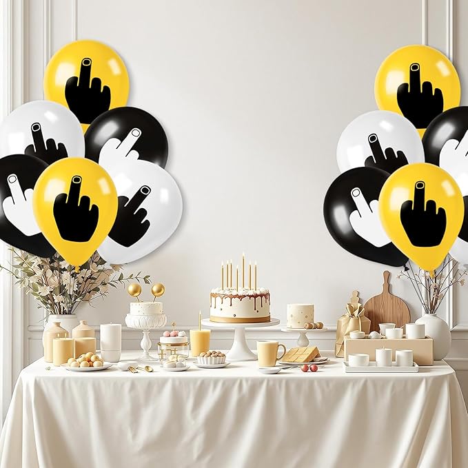 21 PCS Middle Finger Funny Balloons – Hilarious Birthday Decorations
