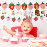 Strawberry First Birthday Party Decoration Berry 1st Monthly Photo