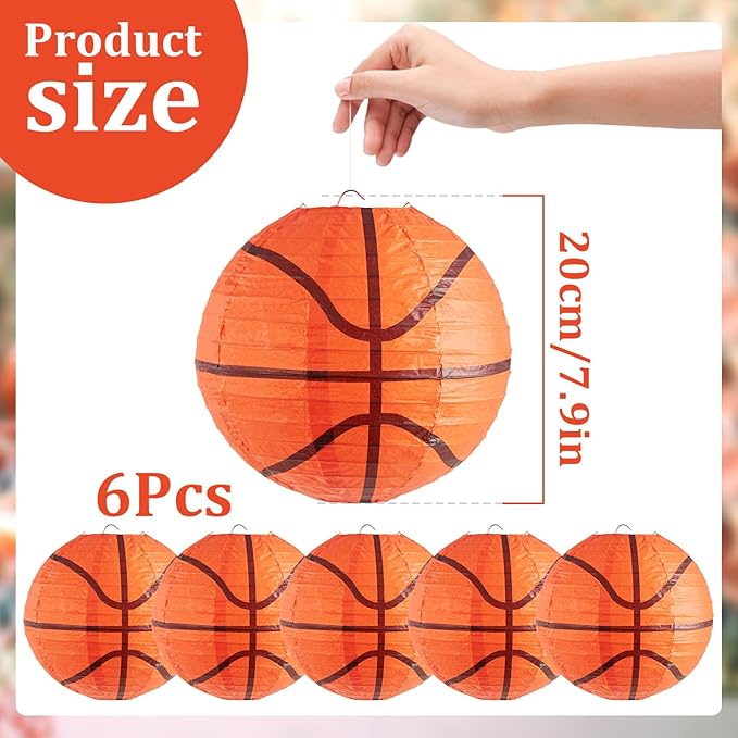 Easy Joy 8 Inch Basketball Party Decorations Basketball Lanterns