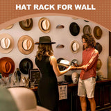 HUANGSTY 2 Pack Cowboy Hat Rack Wall Mount, Non-Damaging Curved