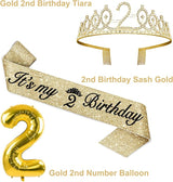 2nd Birthday Decorations for Baby Girls Including Sash and Crown