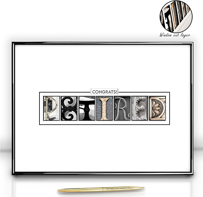 Framed Retirement Decorations Guest Book for Men 12 x16 Black Frame