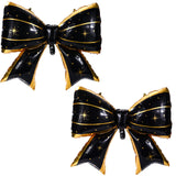 2pcs Large Bow Balloons, Bow Themed Party Decorations Elegant Coq Blac