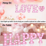 Pink Light Up Letters, LED Marquee Letters for Table, Small Glitter #5