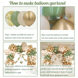 Sage Green Balloon Arch Kit, 162pcs Sage Green Sand White Gold