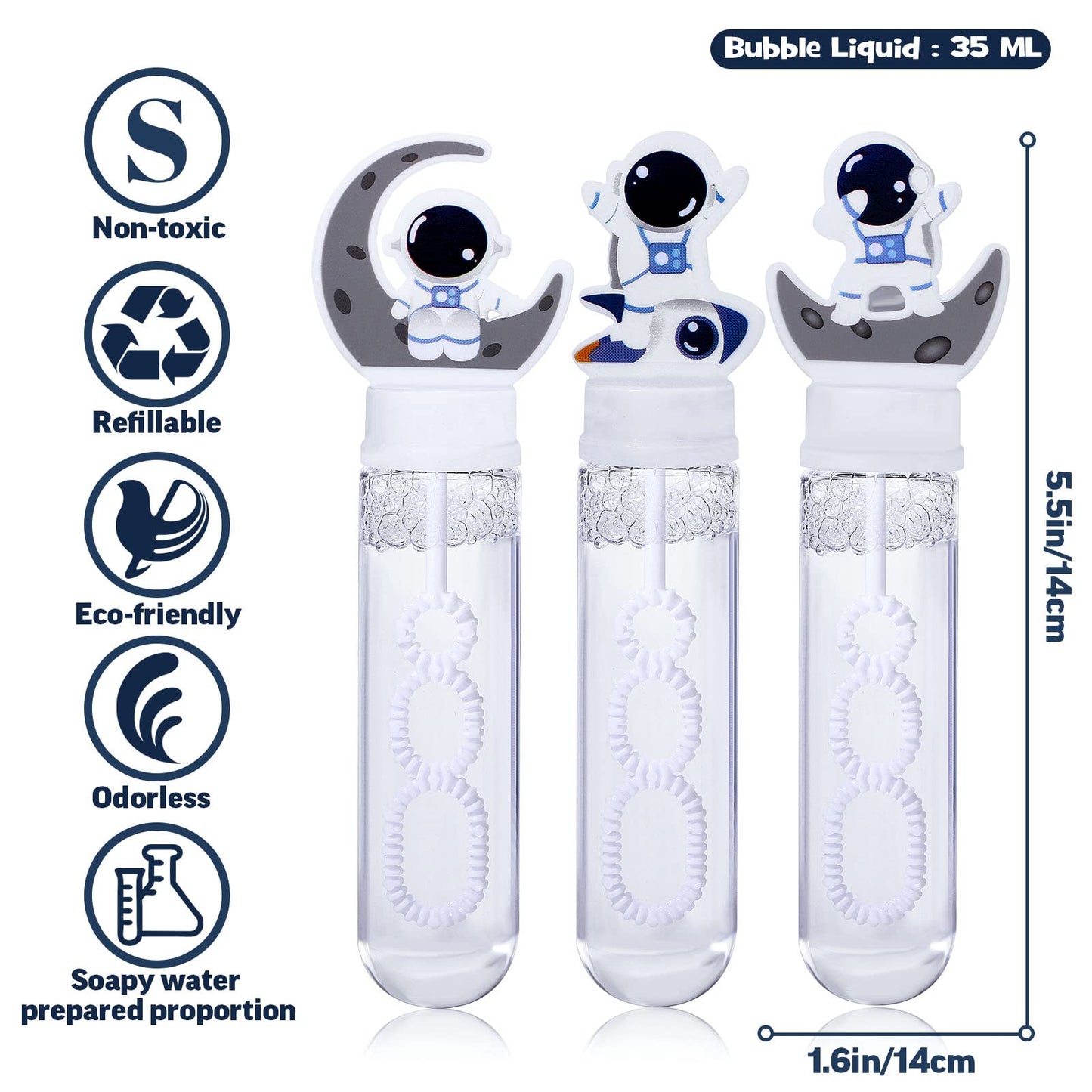 Winrayk 24 Large Astronaut Bubble Wands with Gift Box, Space Party