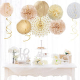 Beige Champagne Gold White Peach Boho Party Decorations 20pcs