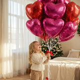 18 Inch Rose & Pink & Red Heart Balloons 24 Pcs Valentine's Day Foil