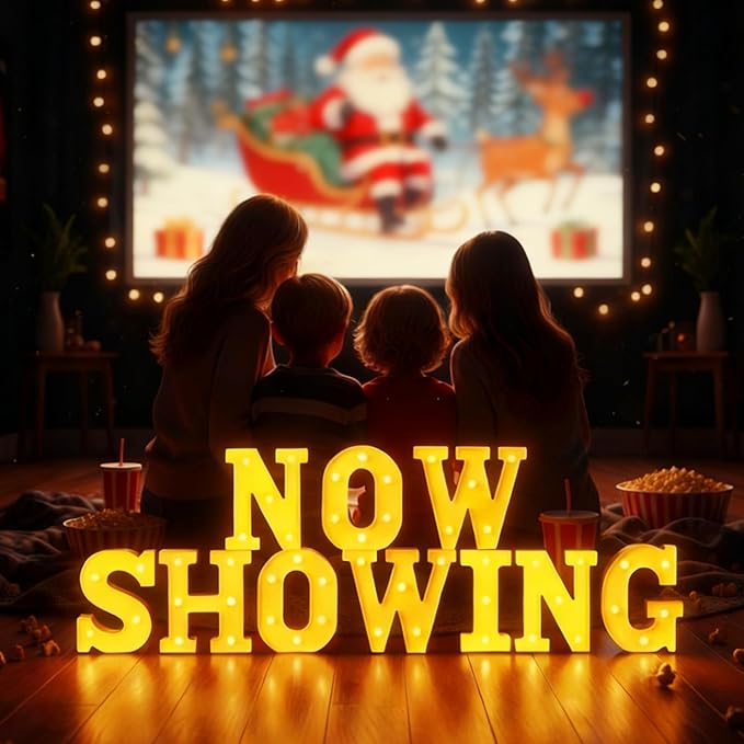 10 Pcs Movie Night Party Decorations Now Showing Light up Sign LED