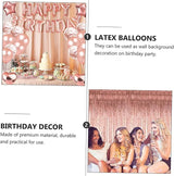 28pcs Rose Gold Birthday Balloons Set with Sequin Latex and Foil