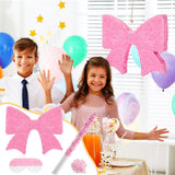 Hungdao Pink Bow Piñata for Girl Birthday Party Decorative Bowtie