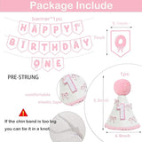 First Birthday Decorations for Girl Pink Bow One Birthday Hat and